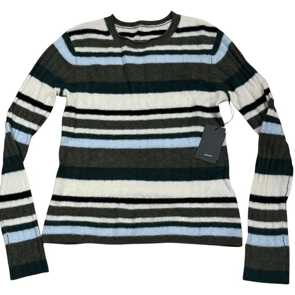 Naadam Sz S Sweater Striped Cashmere Ribbed Pullover Classic Minimalist Preppy - Picture 1 of 4